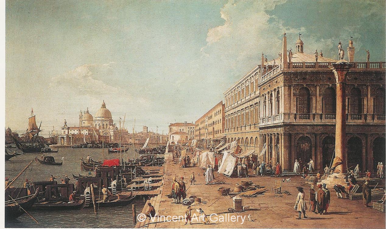 A1016, CANALETTO, Molo with the Library (Molo looking towards the Zecca)
